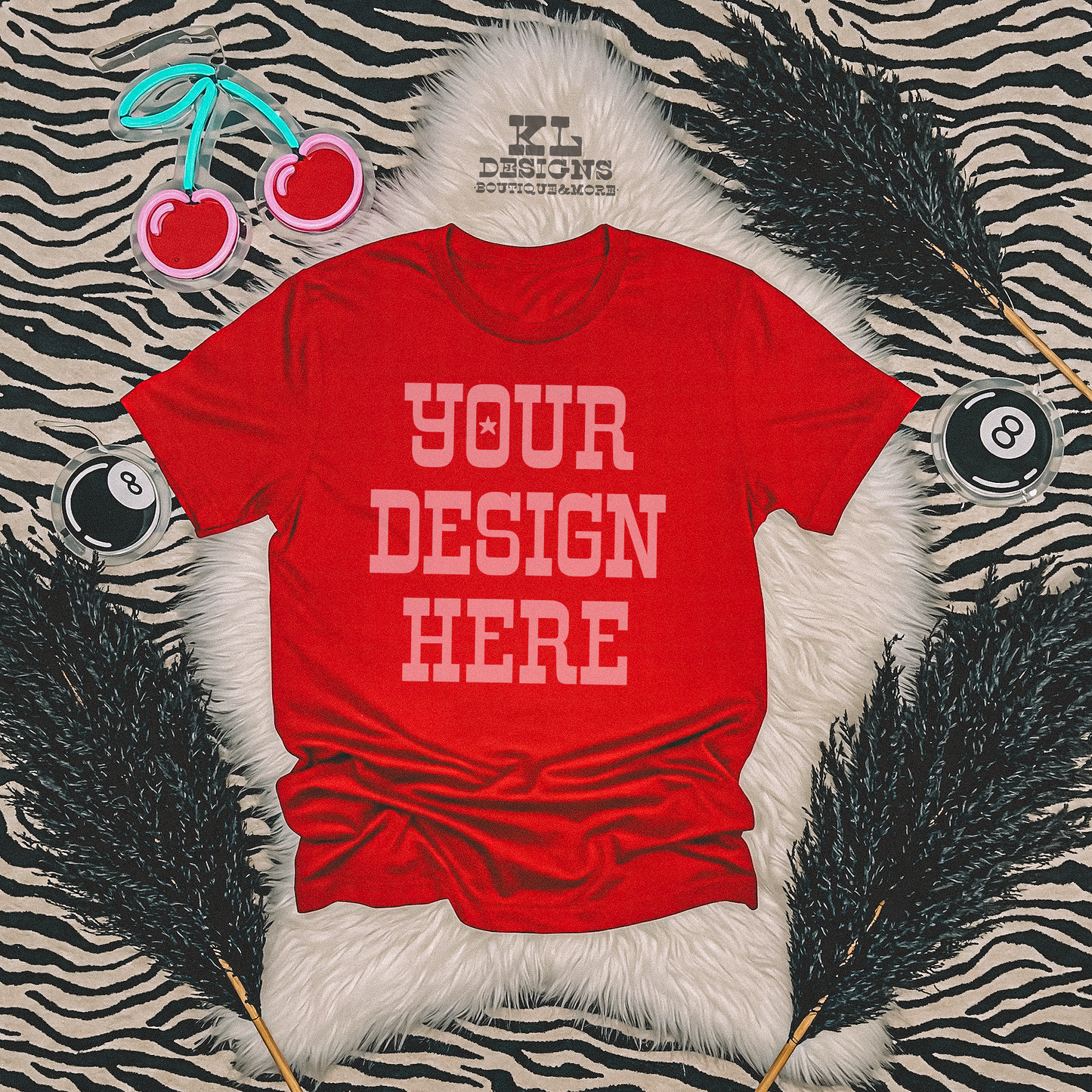 Red Tee Zebra Neons Mock