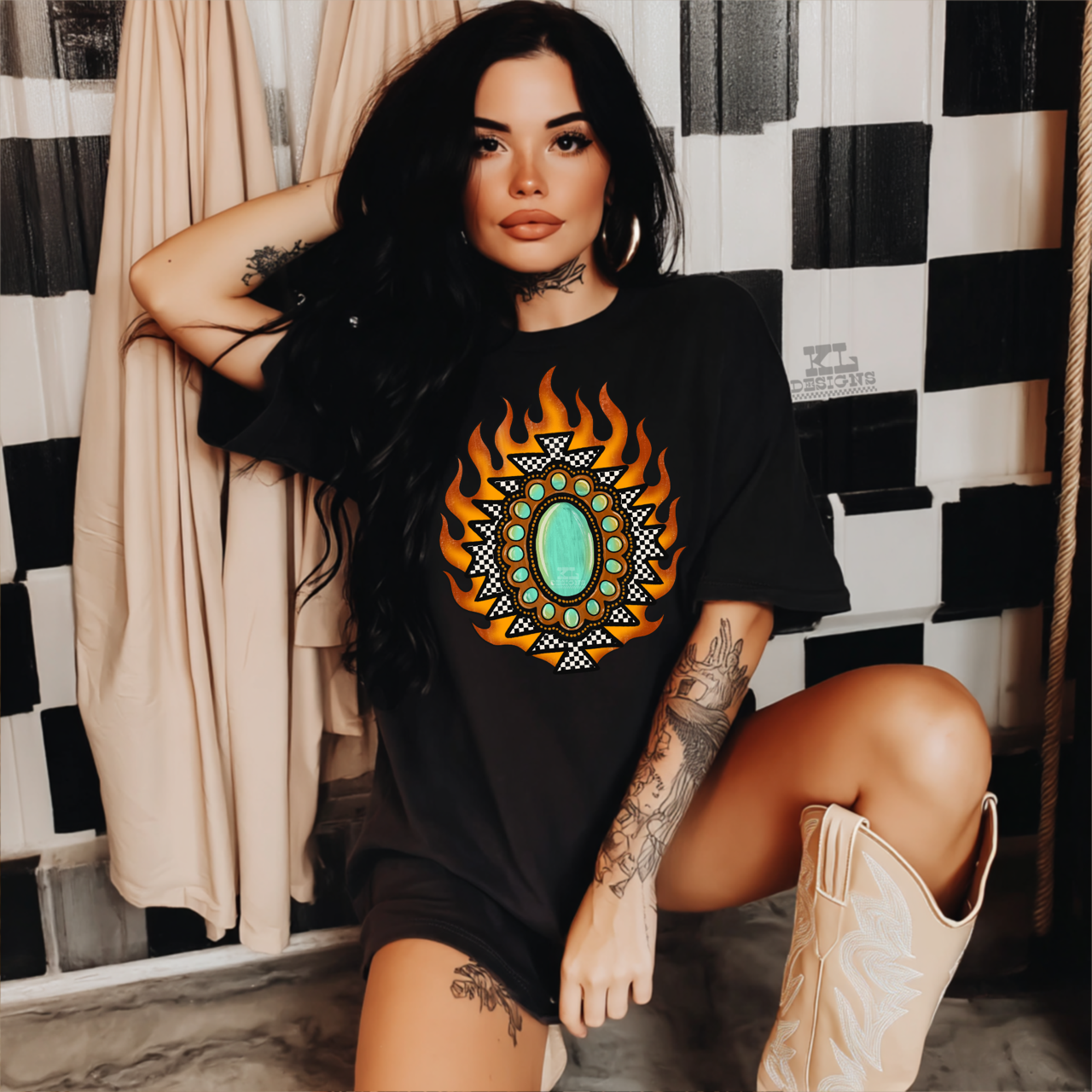 Checkered Flamin’ Aztec Stone