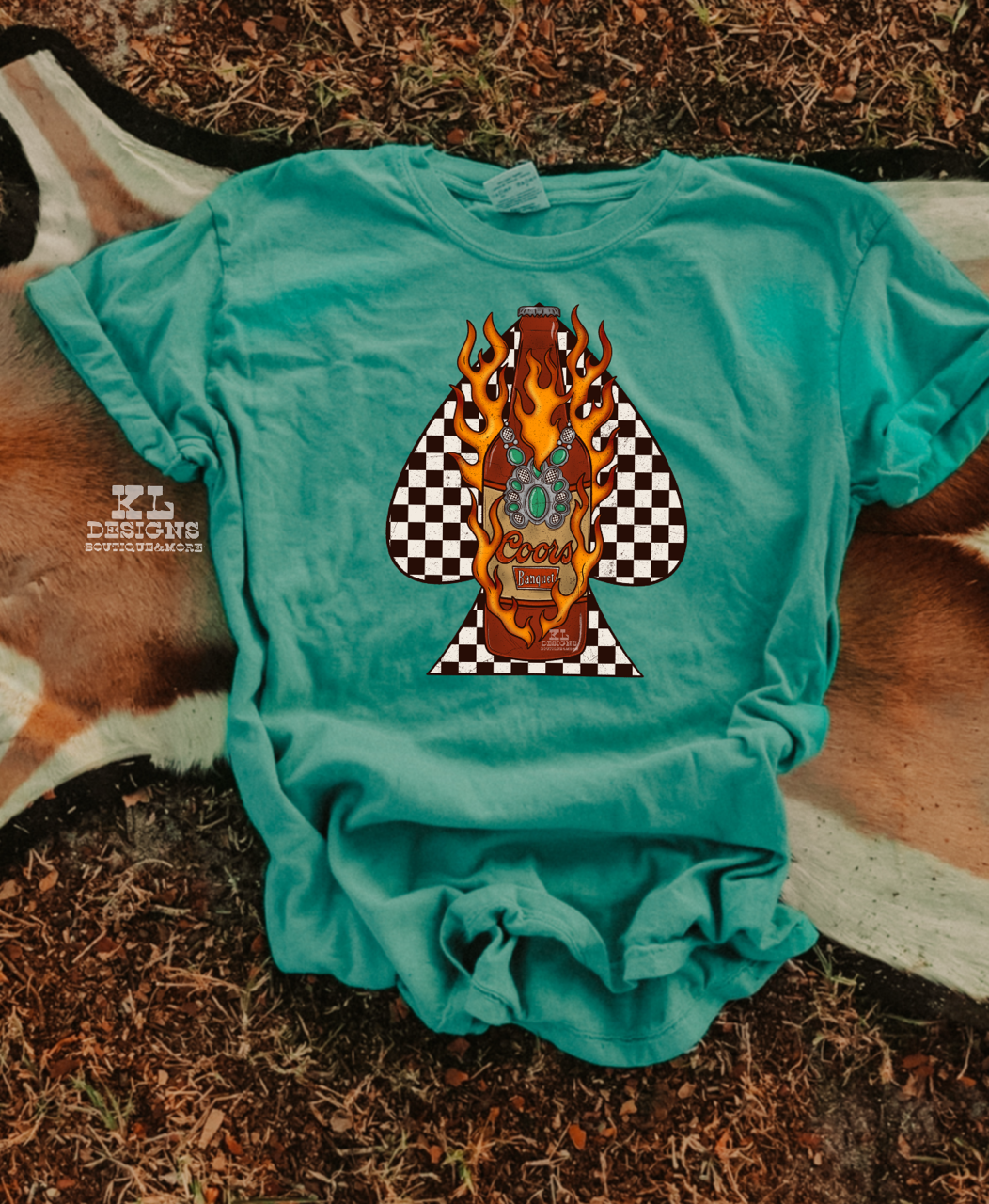 Flamin’ Edgy Checkered Spade Bottle