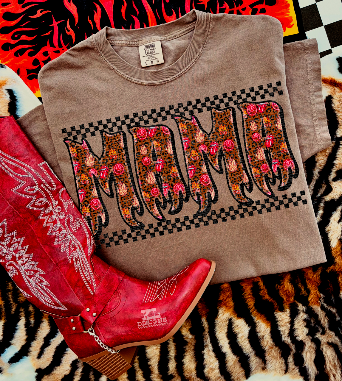 Edgy Pattern Flame Mama | Digital Download