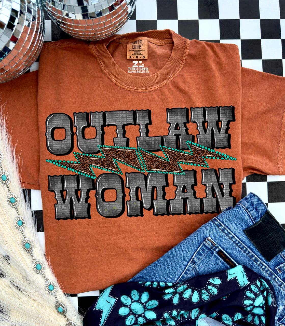 Out law Woman Leopard Bolt Grey