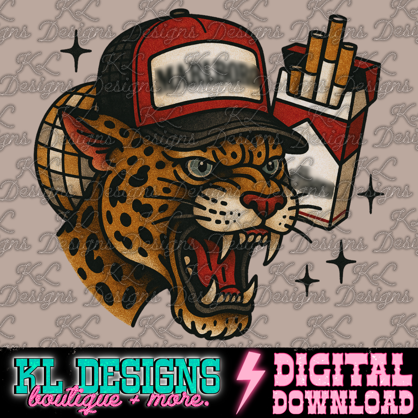 Vintage Grunge Trucker Cig Jaguar | Digital Download