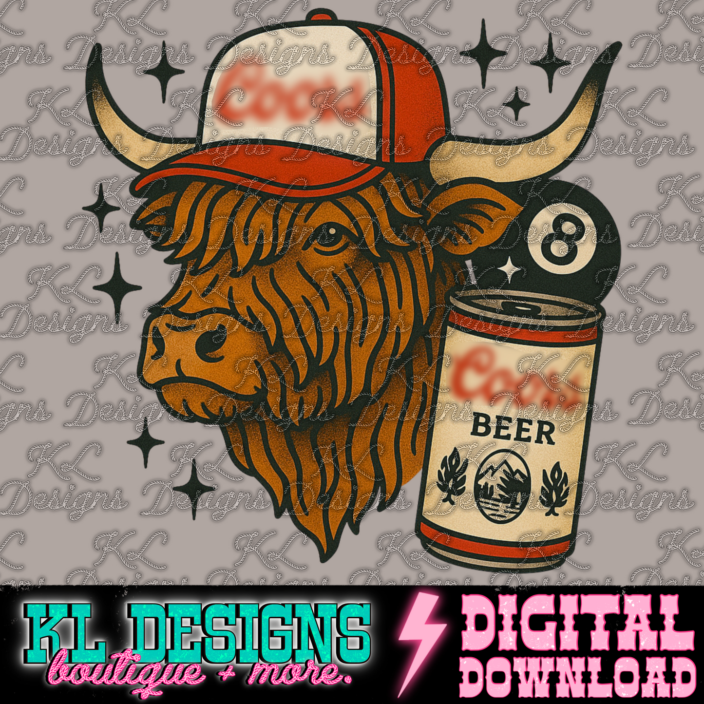 Vintage Grain C Can Trucker Highland | Digital Download