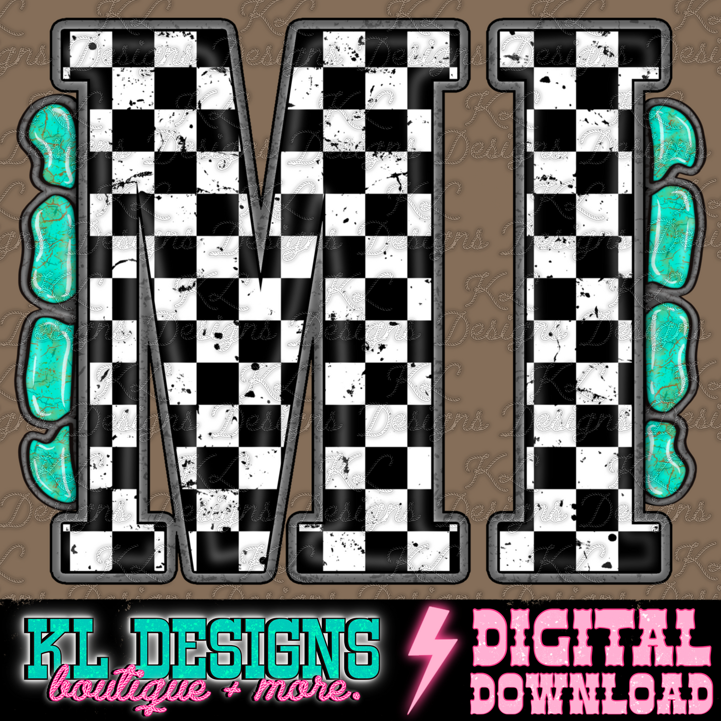 Checkered Jewel State MI | Digital Download