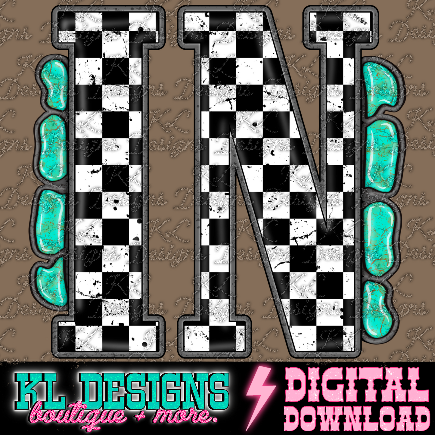 Checkered Jewel State IN | Digital Download