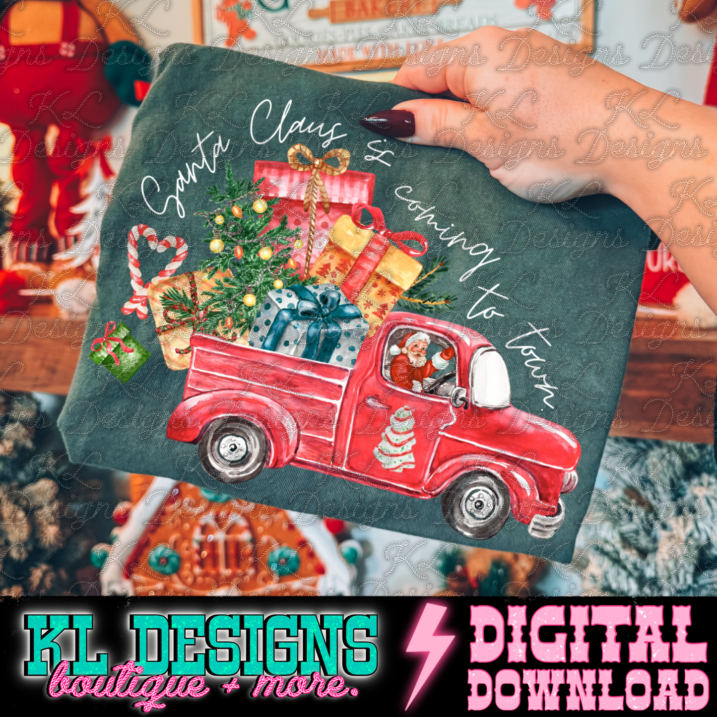 Vintage Santa Truck To Town | Digital Download