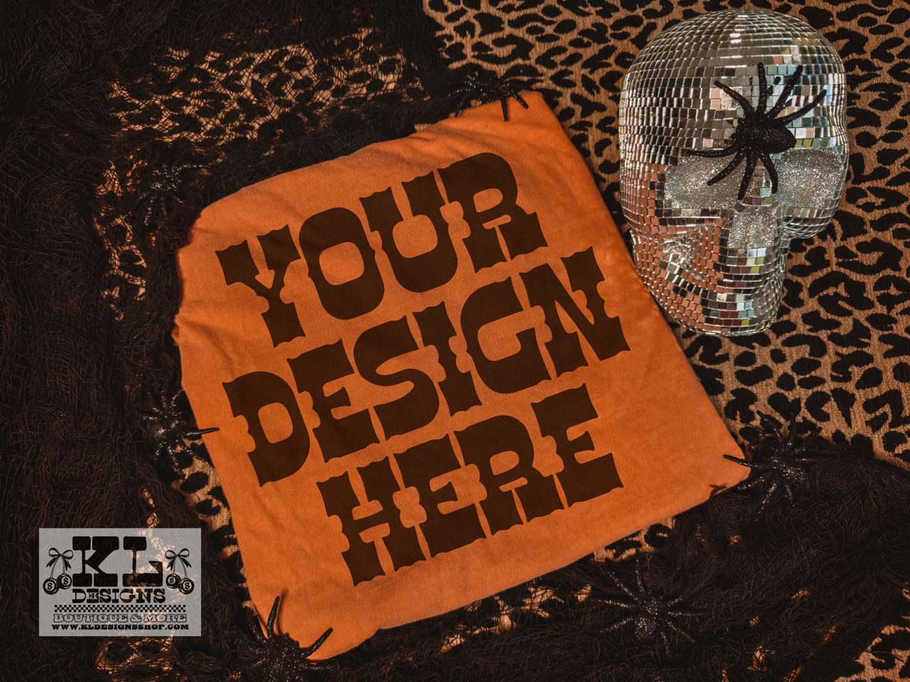 Yam Tee Halloween Spooky Spiders & Leopard Mockup (digital download)