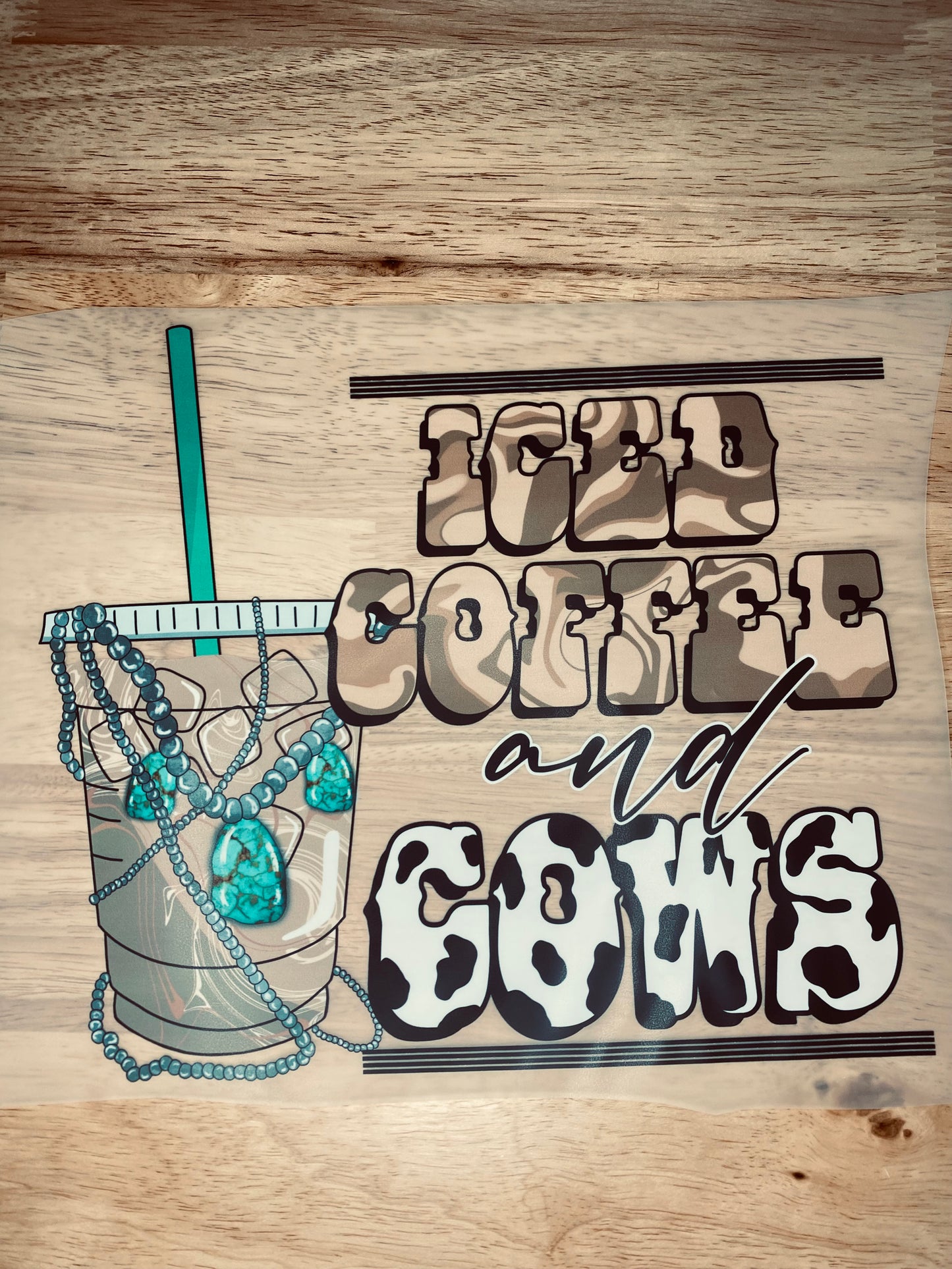 Iced Coffee & Cows - (you pick the print/i pick the tee color)
