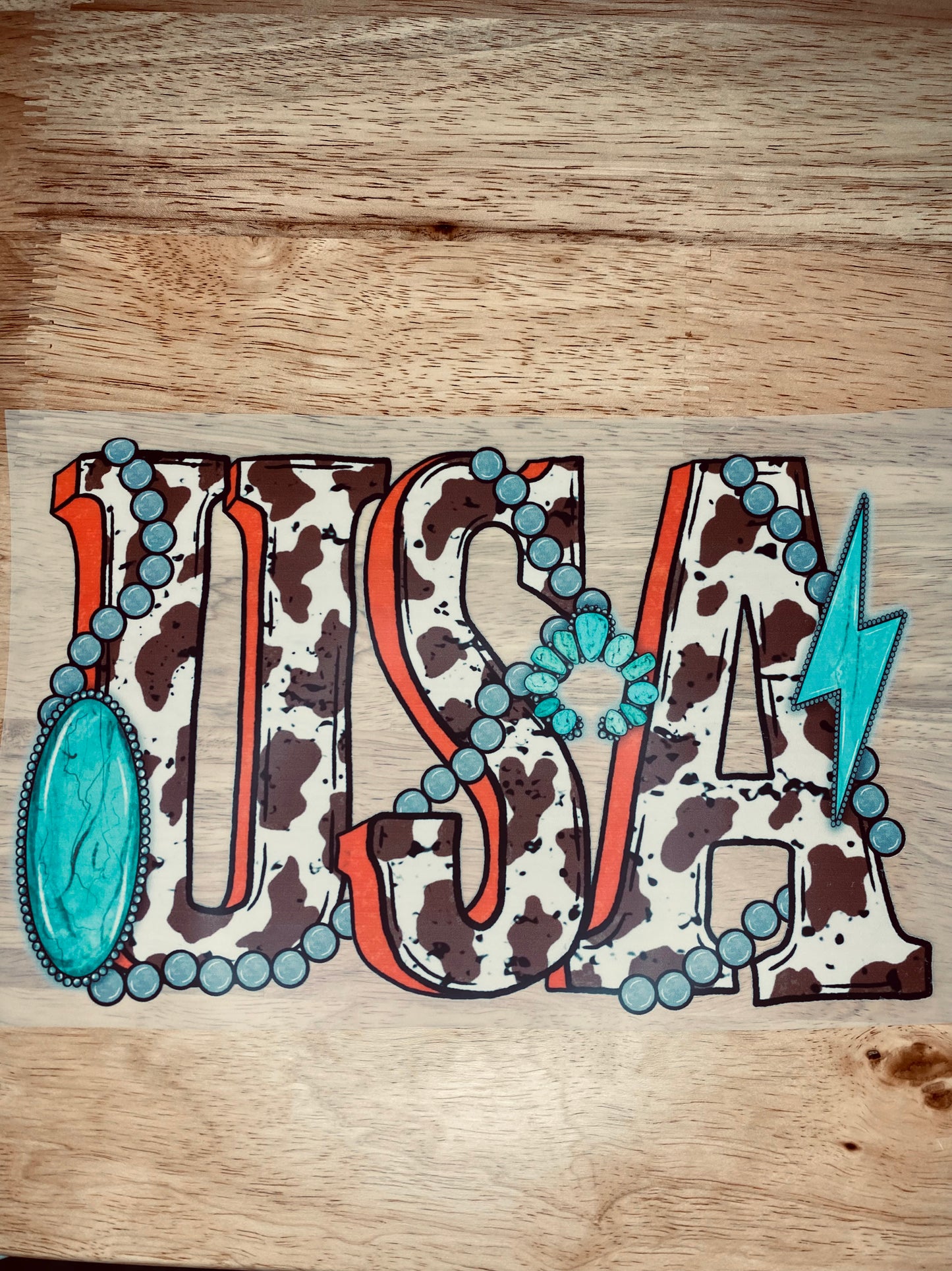 U S A Cowhide - (you pick the print/i pick the tee color)