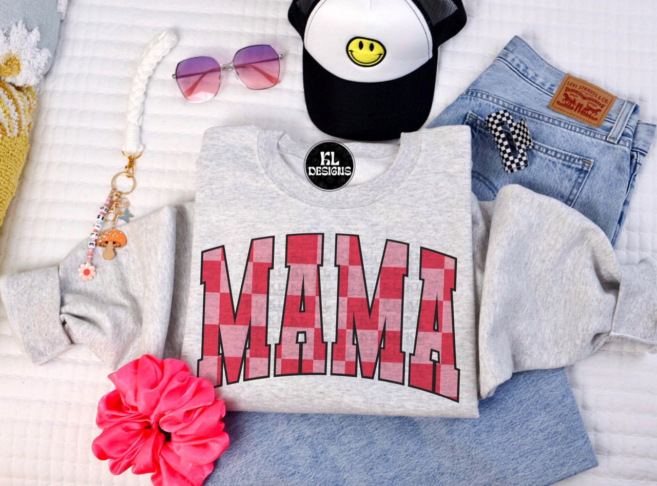 Pink & Red Checker Mama Varsity
