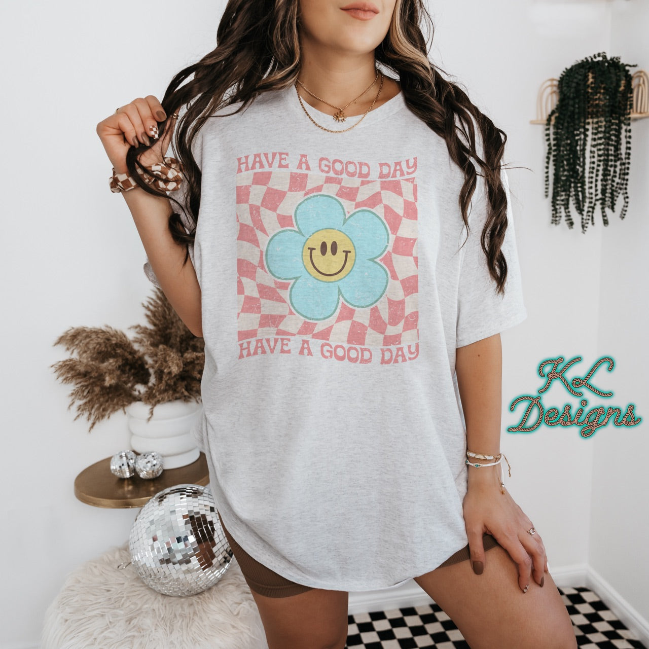 Have A Good Day Checkered Retro