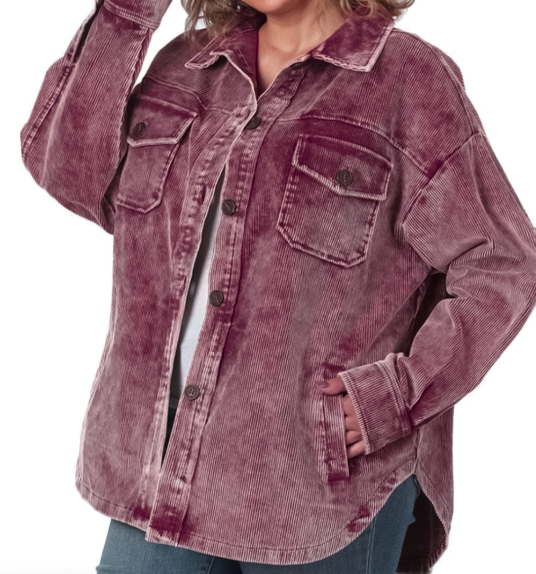 Vintage Washed Corduroy Shacket (RTS)