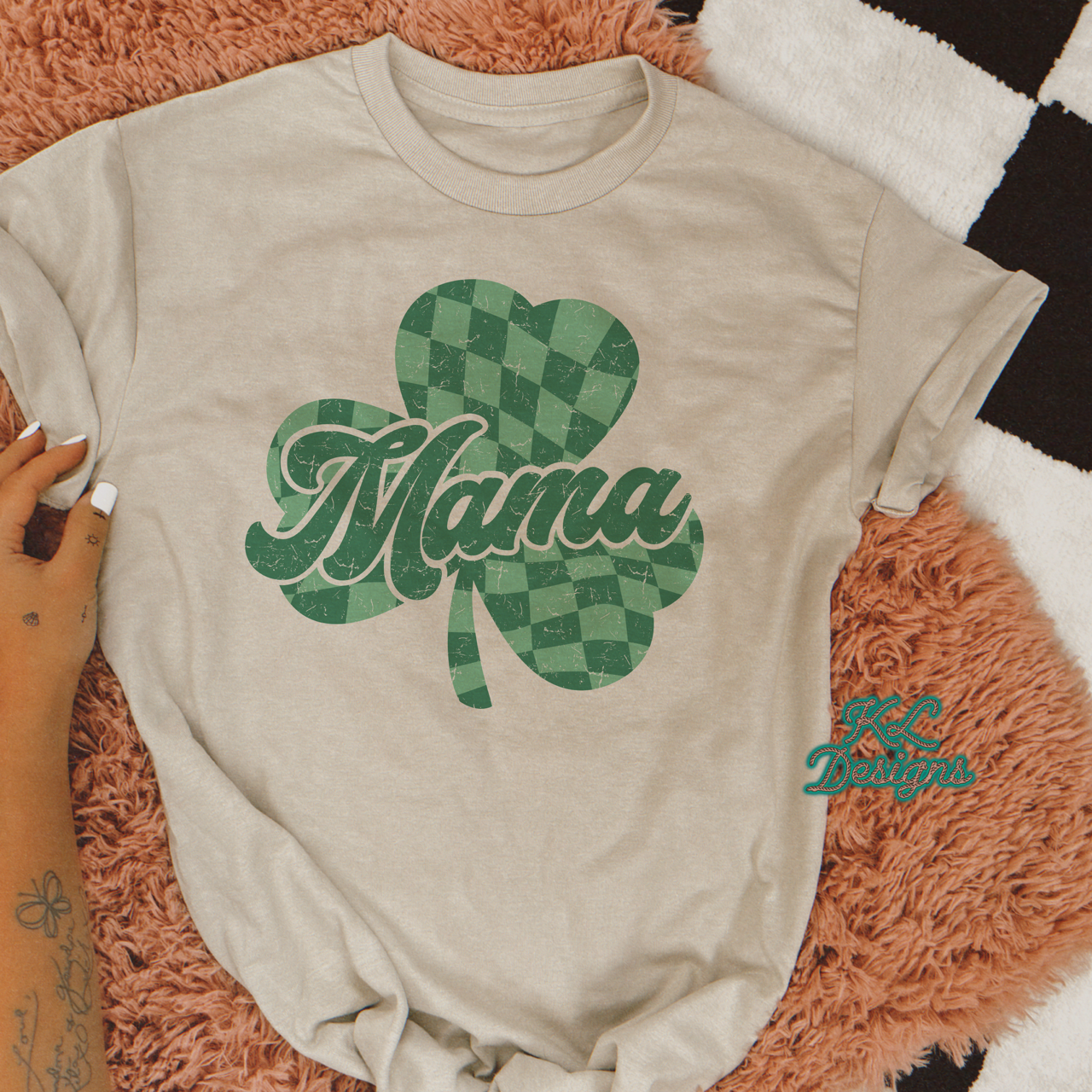 Green Checkered Mama Clover