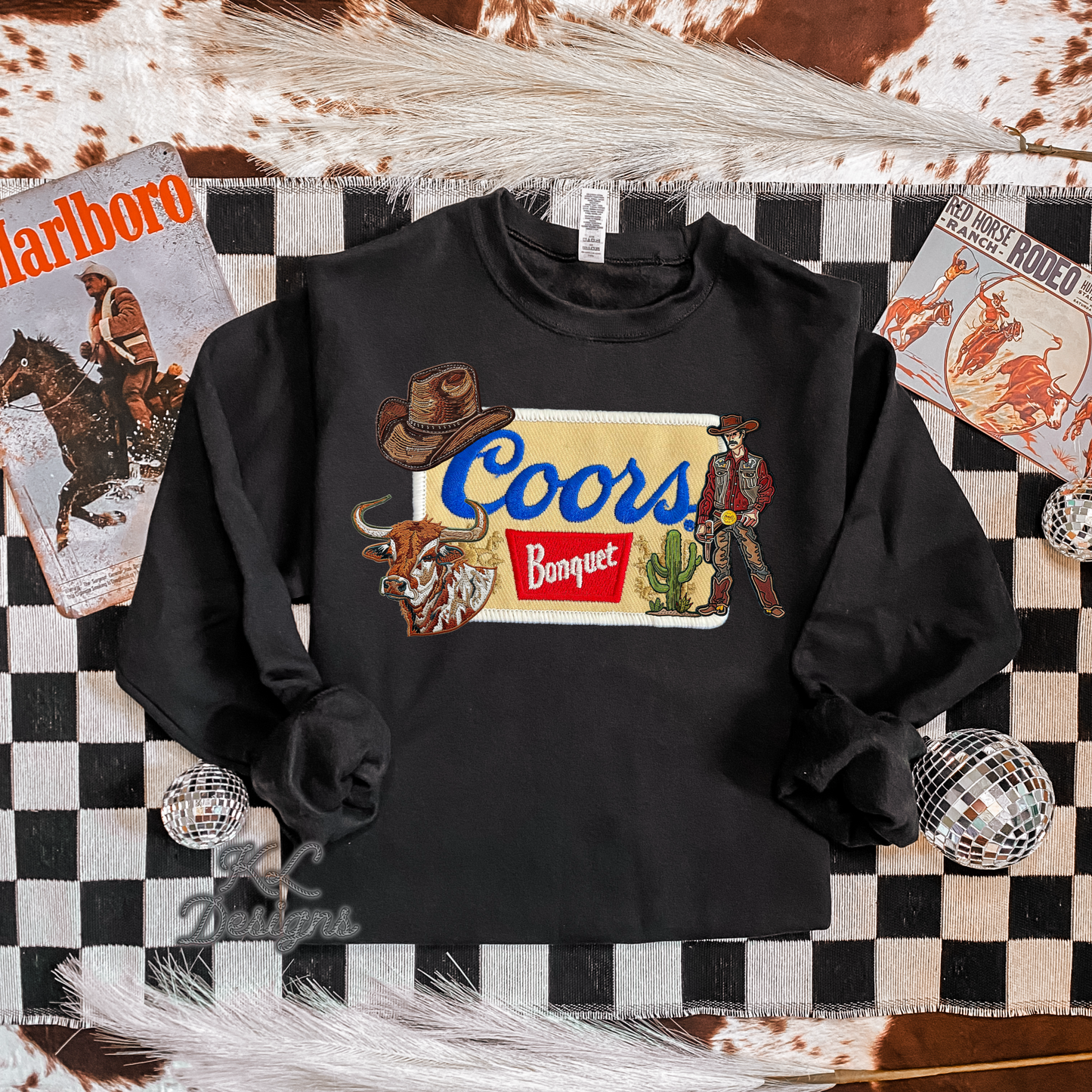 Faux Embroidered Western Collage - Preorder