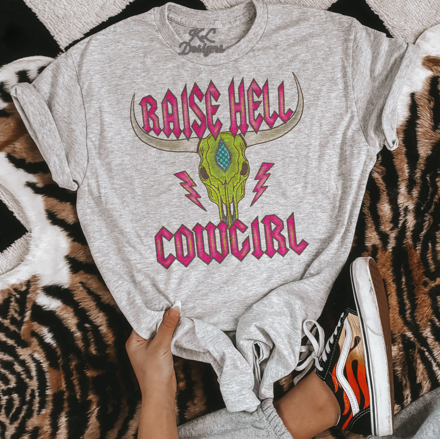 Raise Hell Cowgirl Bull Skull