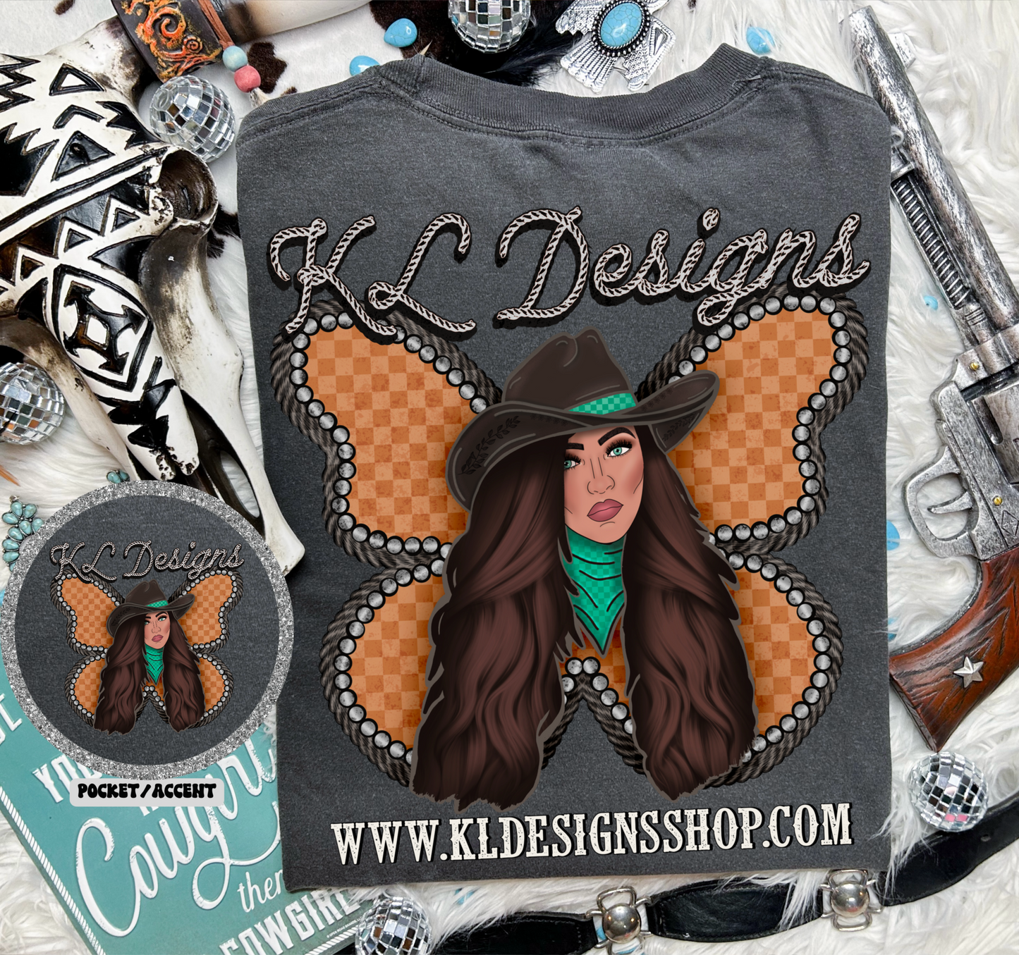 KLD Western Butterfly Logo- Front & Back (preorder)