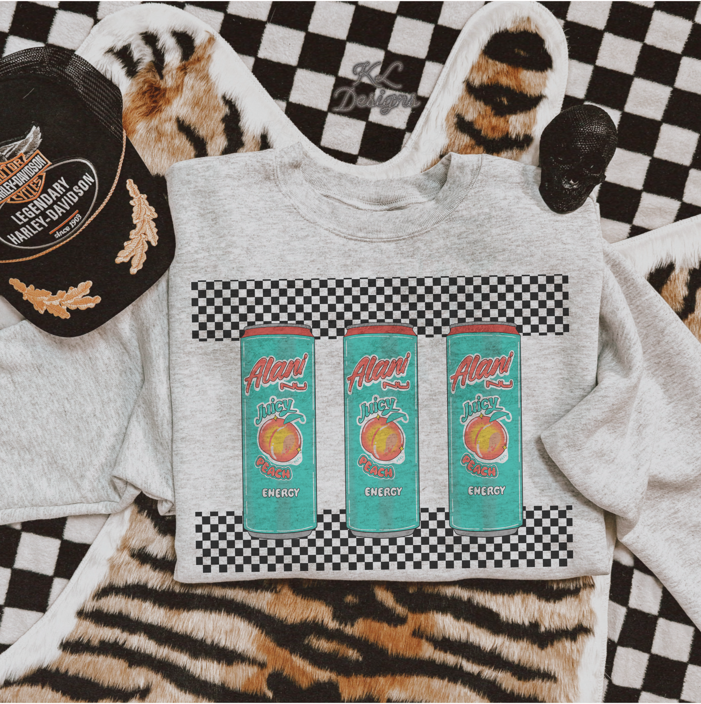 Peachy Checkered Cans (sublimation)