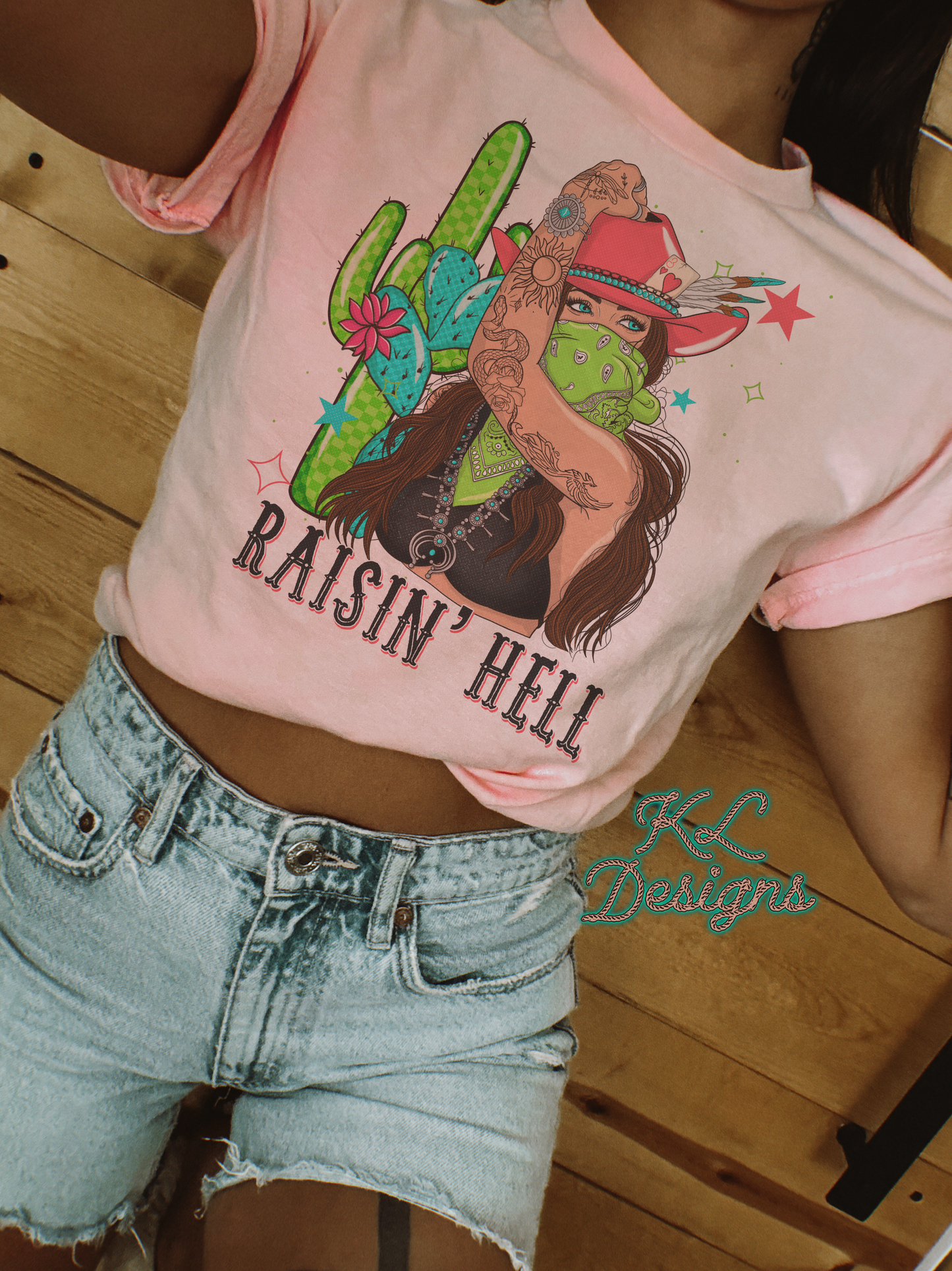 Raisin’ Hell Cactus Cowgirl (sublimation)
