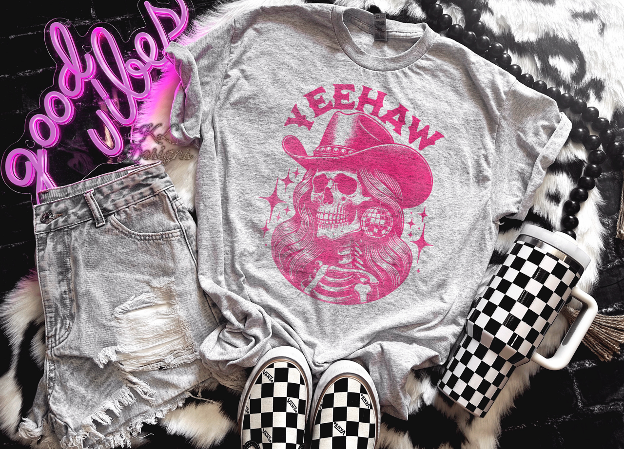 Howdy Pink Disco Skeleton (sublimation)