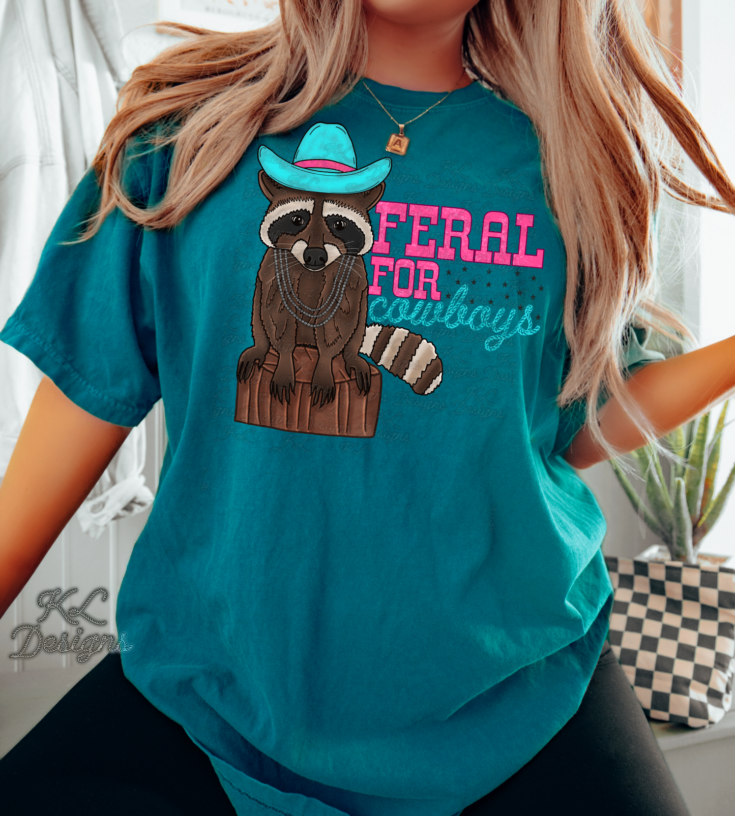 Feral For Cowboys Raccoon / Pink&Blue (preorder)