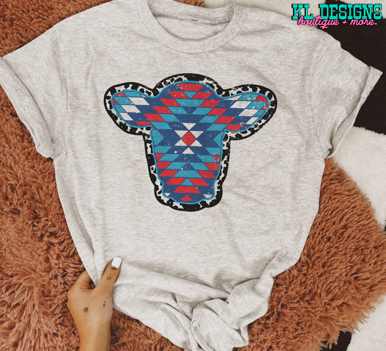 Patriotic Aztec Cow Head