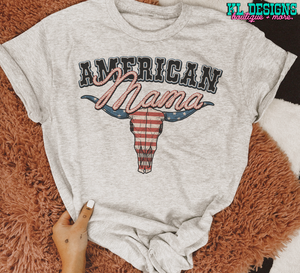 American Mama Bull Skull