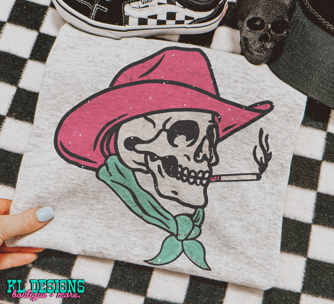 Pink Cowboy Smokin’ Skellie (sublimation)