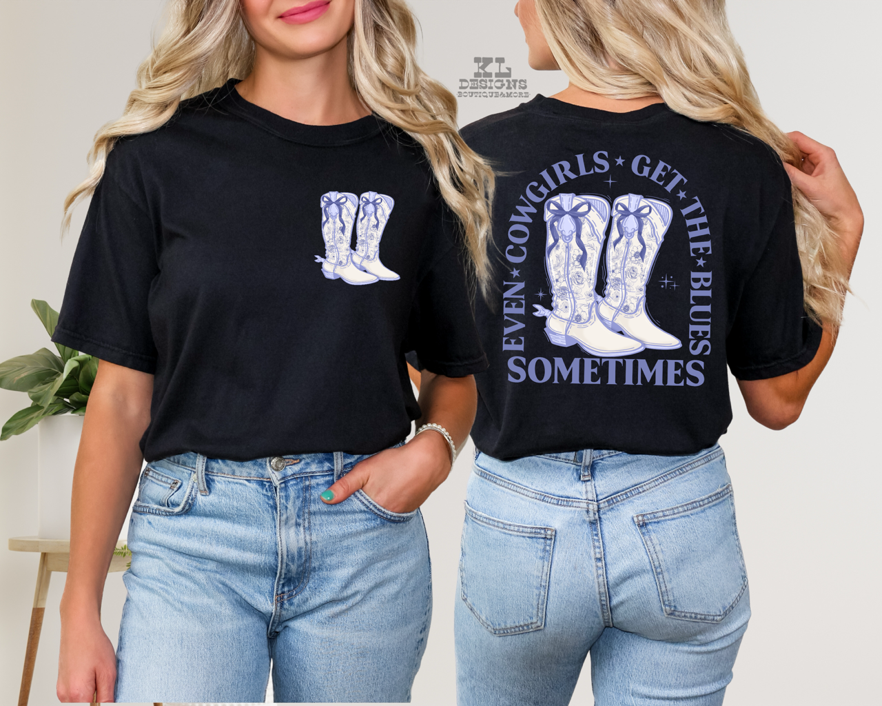Cowgirl Blues Boots (front&back)