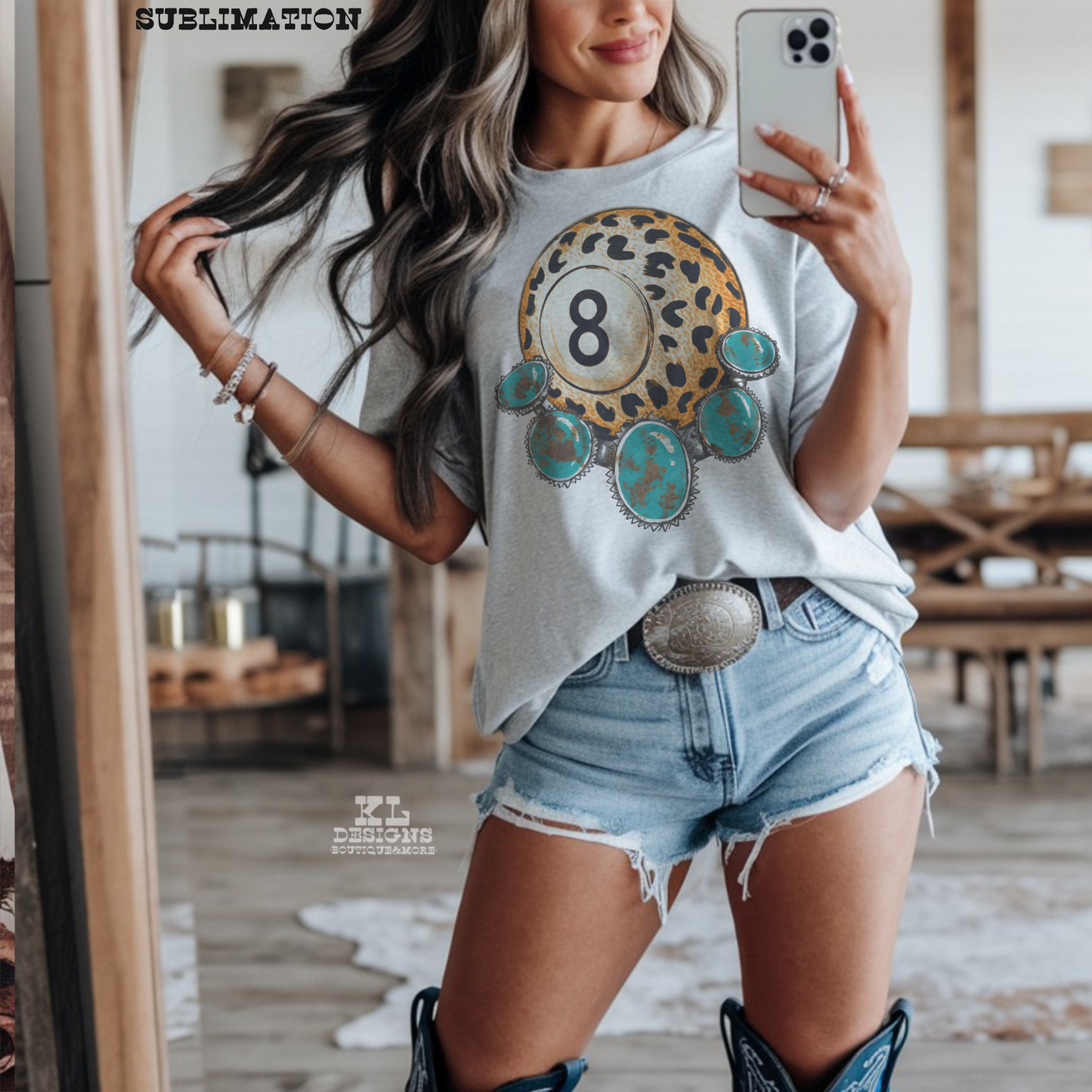 Vintage Turquoise Leopard 8 Ball (wholesale)