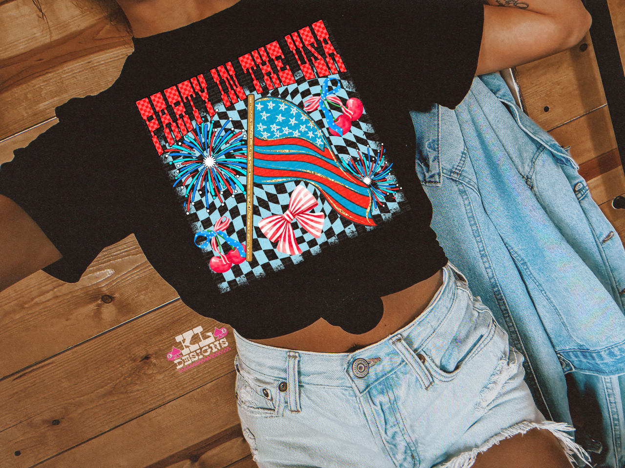 USA Party Checkered Collage - blue | Digital Download