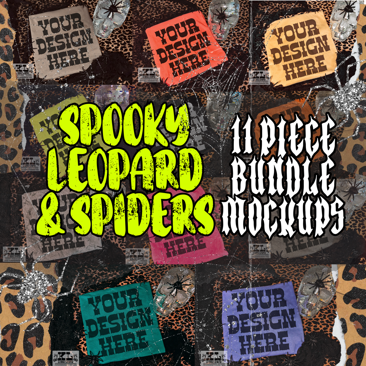 11 Halloween Spooky Spiders & Leopard Mockups BUNDLE (digital download)