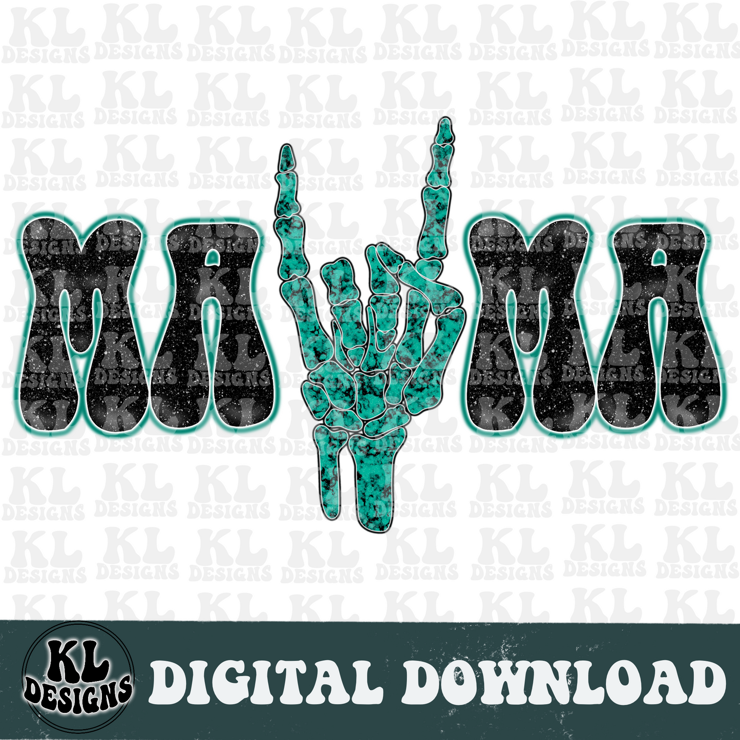 Mama Turquoise Skull Hand | Digital Download