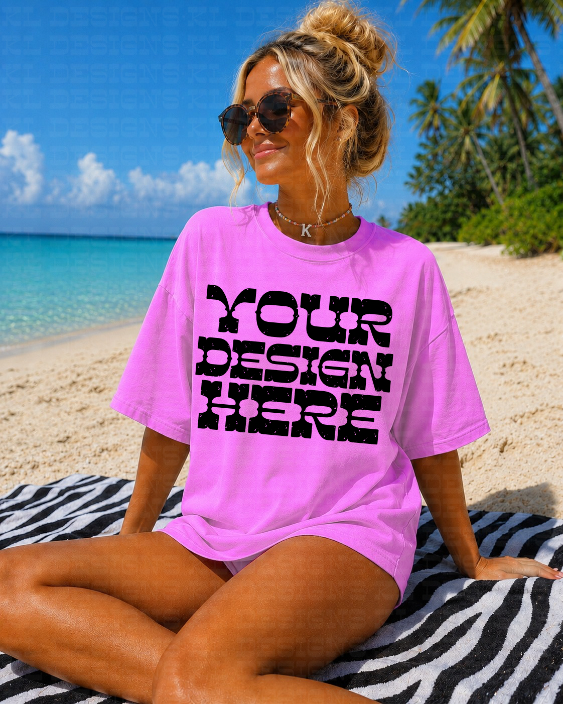Comfort Colors Beachy Oversized Tee Mockup Bundle