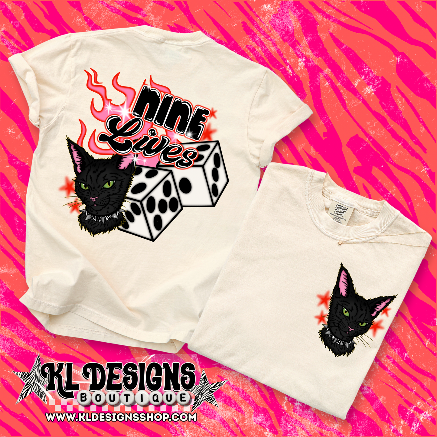 Edgy 9 Lives Cat - Front/Back