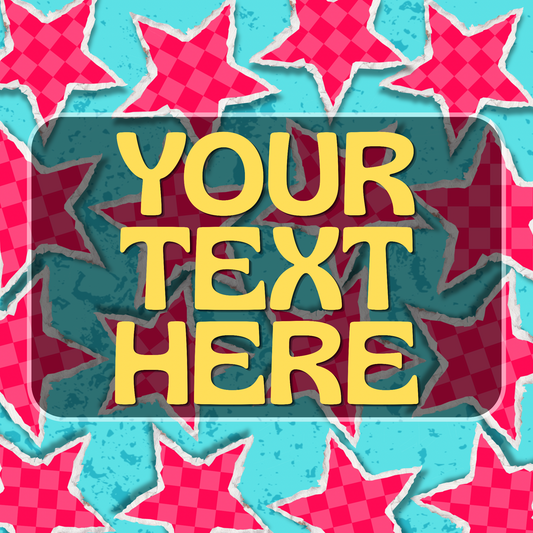 Pink/Blue Ripped Stars Template (add your own text) | Digital Download