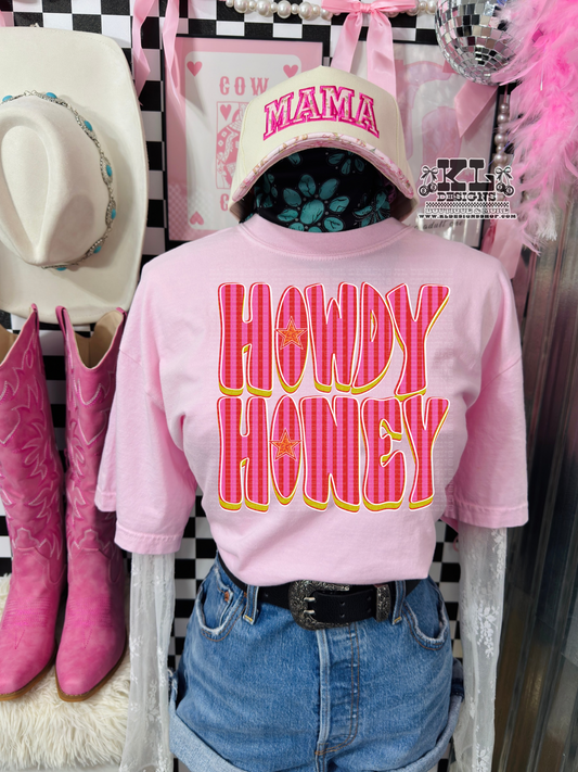 Howdy Honey Pink Retro Striped