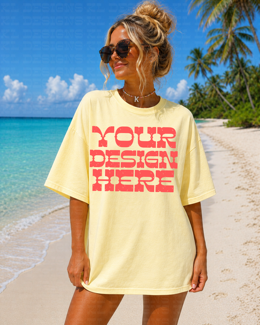 Butter Comfort Colors Mockup | Beachy Oversized