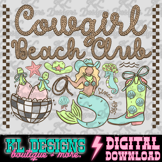Cowgirl Beach Club Collage | Digital Download