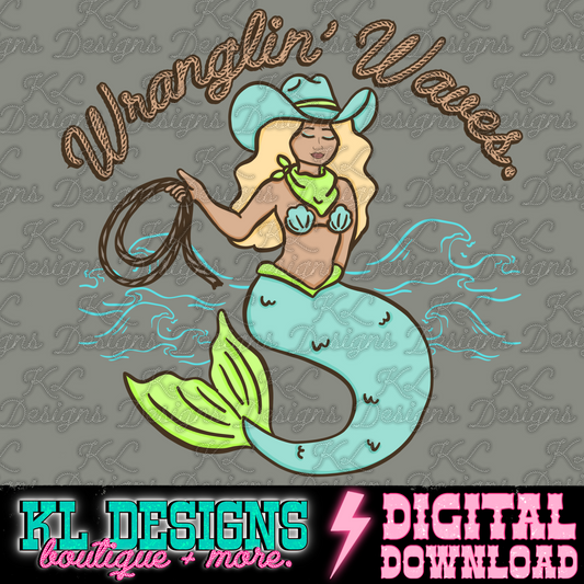 Wrang Waves Cowgirl - Blue | Digital Download