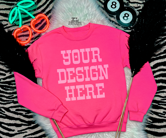 Neon Pink Sweatshirt Zebra Neons Mock
