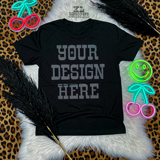 Black Tee Cheetah Neons Mock