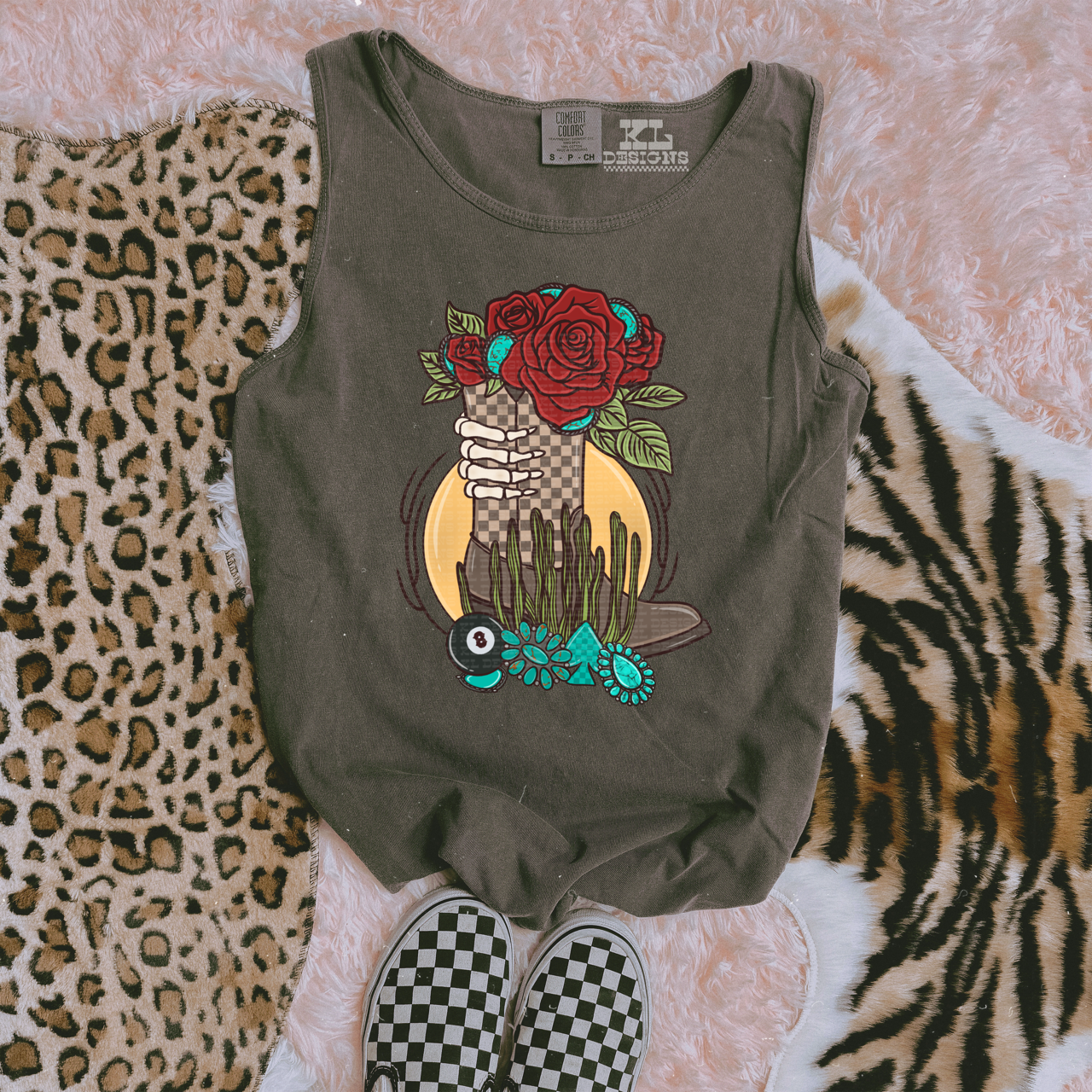 Checkered Desert Boot Bouquet