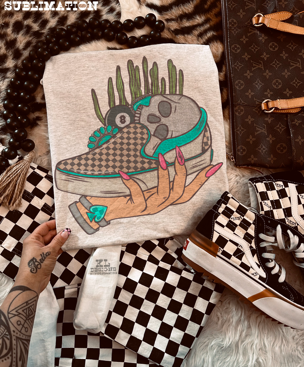 Edgy Checkered Desert Cowgirl Shoe