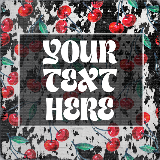 Grunge Cowhide Cherry Social Media Template (add your own text) | Digital Download