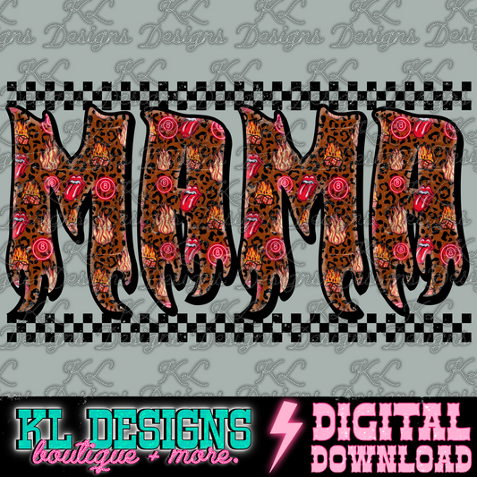 Edgy Pattern Flame Mama  | Digital Download