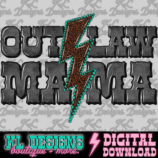 Out Law Mama Leopard Bolt | Digital Download