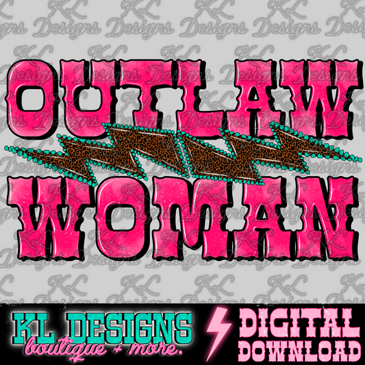 Out Law Woman Leopard Bolt Pink | Digital Download