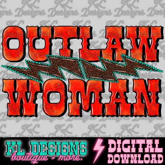 Out Law Woman Leopard Bolt Red | Digital Download