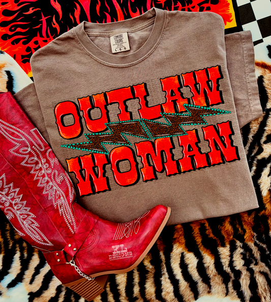 Out law Woman Leopard Bolt Red