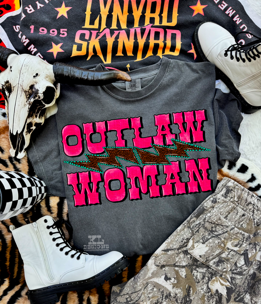 Out law Woman Leopard Bolt Pink